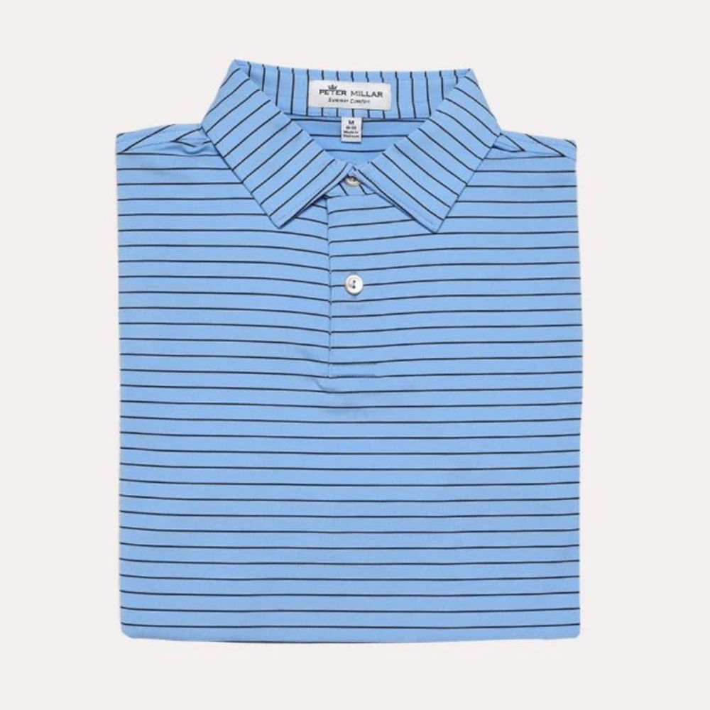 Peter Millar Crafty Stripe Youth Polo XL Blue 13-14 EUC